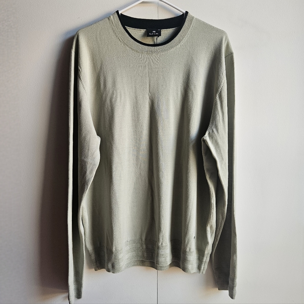 NWT PS Paul Smith Contrast-Collar Merino Wool Sweater in Men's XXL